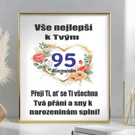 Narozeninový obraz Všchno nejlepší k 95 narozeninám