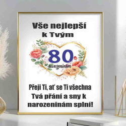 Narozeninový obraz - Přání k 80. narozeninám
