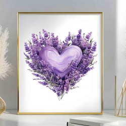 Dárkový obraz - Srdce s fialkama