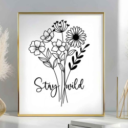 Dárkový obraz - Stay wild s kyticí květin