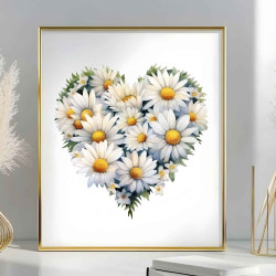 Dárkový obraz - Srdce s kopretin