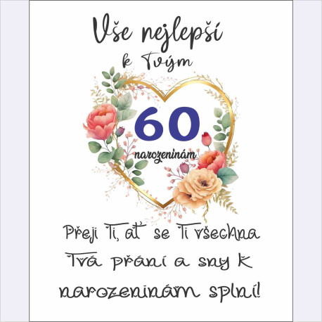 Papírové přání k 60 narozeninám