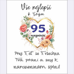 Papírové přání k 95 narozeninám