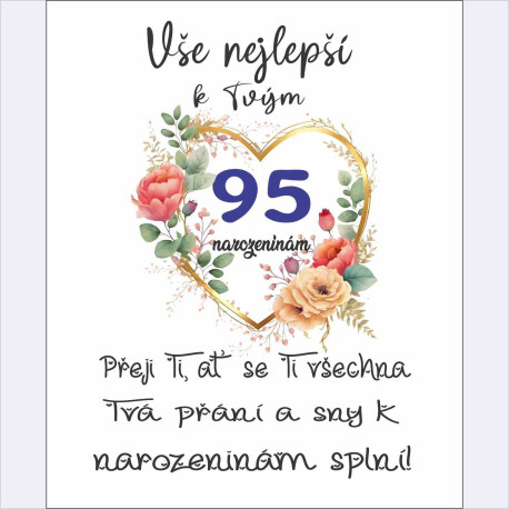 Papírové přání k 95 narozeninám