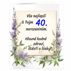 Papírové přání - Vše nejlepší k tvým 40 narozeninám