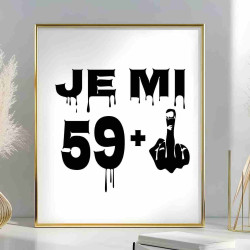 Obraz k 60. narozeninám – Je mi 59 plus prostředníček