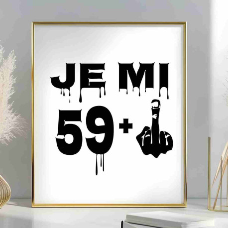 Obraz k 60. narozeninám – Je mi 59 plus prostředníček