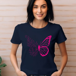 Dámské tričko - Motýl s květinami