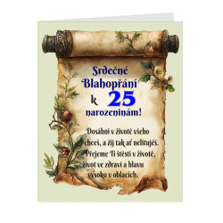 Blahopřání k 25 narozeninám - Dosáhni v životě všeho co chceš