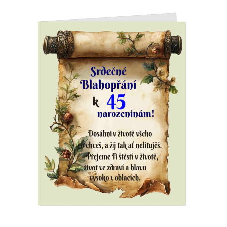 Blahopřání k 45 narozeninám - Dosáhni v životě všeho co chceš