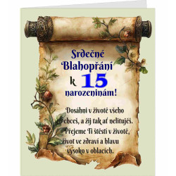 Blahopřání k 15 narozeninám - Dosáhni v životě všeho co chceš