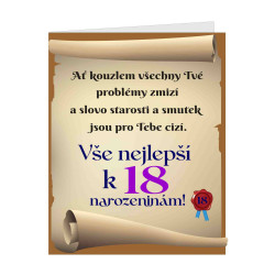 Ať kouzlem všechny Tvé problémy zmizí - srdečné přání k 18 narozeninám