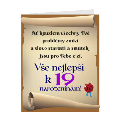 Ať kouzlem všechny Tvé problémy zmizí - srdečné přání k 19 narozeninám