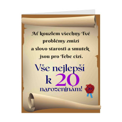 Ať kouzlem všechny Tvé problémy zmizí - srdečné přání k 20 narozeninám