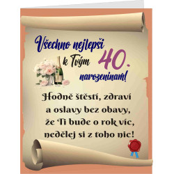 Přání k 40. narozeninám – Nedělej si z toho nic, že ti bude o rok víc