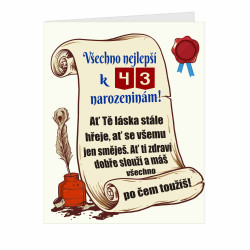 Přání k 43 narozeninám - Ať tě láska stále hřeje