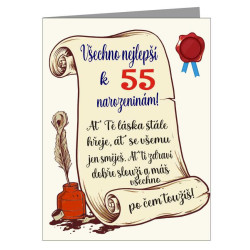 Upřimné přání k 55 narozeninám v ornamentu