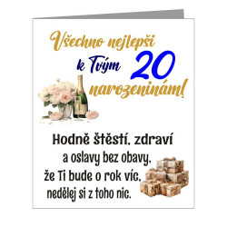 Přání k 20 narozeninám Hodně stěstí