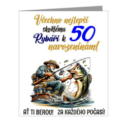 Přání - Všechno nejlepší skvělému rybáři k 50 narozeninám