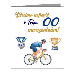 Přání pro cyklistu - Všchno nejlepší k Tvým narozeninám s volbou věku