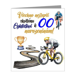 Přání  - Všechno nejlepší skvělému cyklistovi k narozeninám s volbou věku