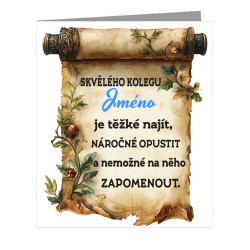 Přání pro kolegu na rozloučenou – s možností personalizace jména