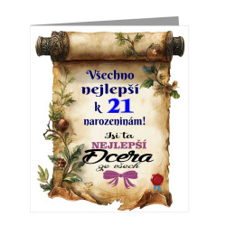 Přání k 21 narozeninám pro dceru