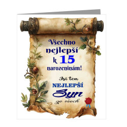 Jsi ten nejlepší syn ze všech - Přání k 15 narozeninám
