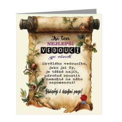 Blahopřání pro vedoucího k odchodu do důchodu