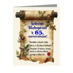 Srdečné blahopřání k 65. narozeninám