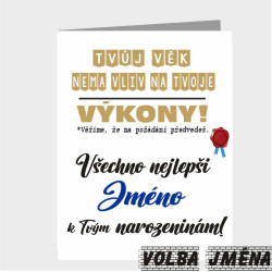 Humorné přání k 60. narozeninám s vlastní volbou jména