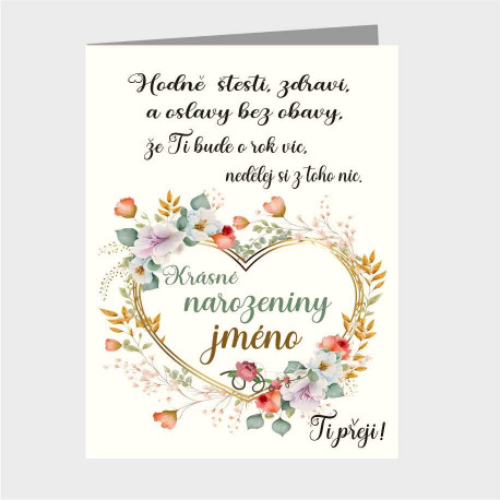 Blahopřání k 70 narozeninám - Hodně štěstí a zdraví s volbou jména