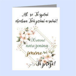 Přání k 50 narozeninám s volbou jména