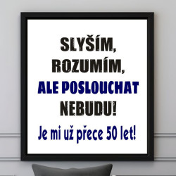 Obraz - Slyším, rozumím, ale poslouchat nebudu je mi přece už 50 let