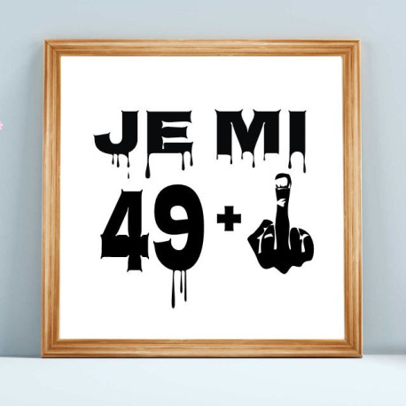 Obraz k 50. narozeninám – Je mi 49 plus prostředníček