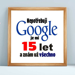 Obraz k 15. narozeninám – Nepotřebuji Google, je mi 15 let a znám už všechno