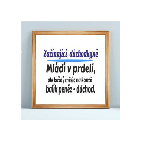 Začínající důchodkyně - Vtipný obraz pro Důchodkyni