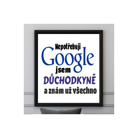 Nepotřebuji Google jsem Důchodkyně a znám už všechno - Obraz