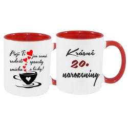 Hrnek s přáním - Krásné 20. narozeniny