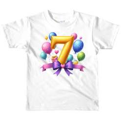 Dětské narozeninové tričko - 7 roků s balónky