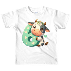 Dětské tričko k 6 narozeninám s kravičkou