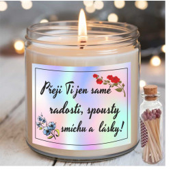 Svíčka k 50. narozeninám – Přeju ti jen samé radosti spoustu smíchu a lásky