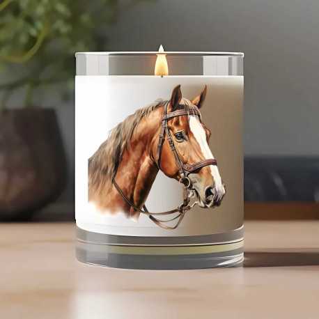 Vonná svíčka s potiskem Koní hlavy