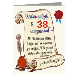 Přání k 38. narozeninám – pro muže i ženy
