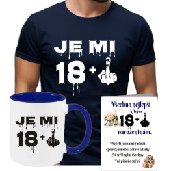 Pánské originální tričko k 19 narozeninám - Je mi 18 plus prostředníček