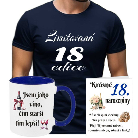 Pánské tričko - 18 let limitovaná edice s přáním k 18 narozeninám