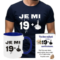 Pánské tričko k 20 narozeninám - Je mi 19 plus prostředníček