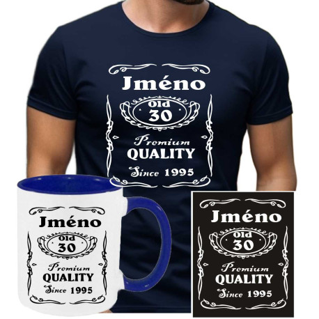 Pánské tričko k 30. narozeninám - S volbou jména v motivu Jack Daniels.