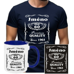 Pánské tričko  k 60 narozeninám s motivem Jack Daniel's s volbou jména