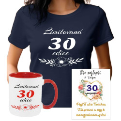 Dámské tričko - 30 let limitovaná edice s květinou